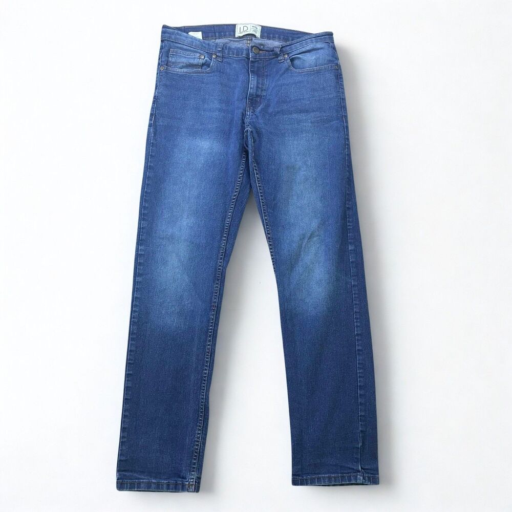 Luke & Dutch Mens Jeans 32x30 Blue Straight Slim Stretch Denim Medium Wash
